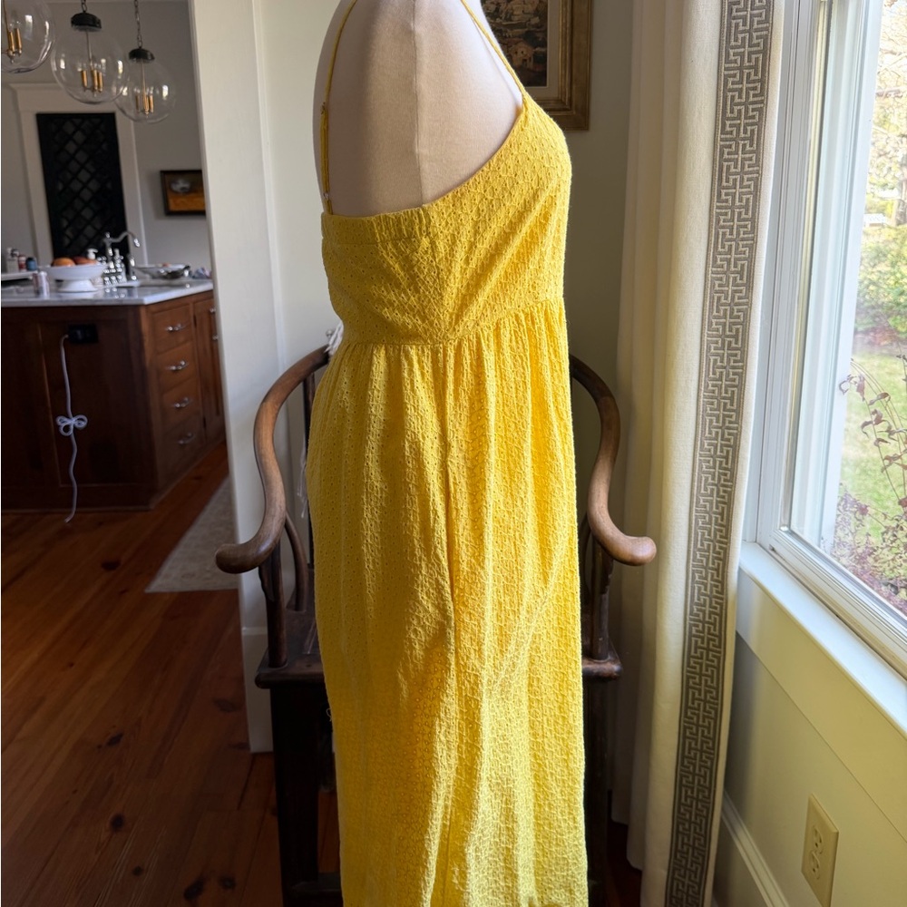 Yellow Eyelet Midi Sundress - Picture 3 of 6